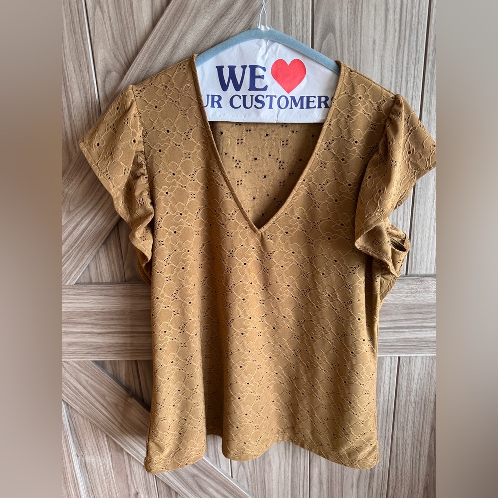 Michael Kors women's mustard colored blouse